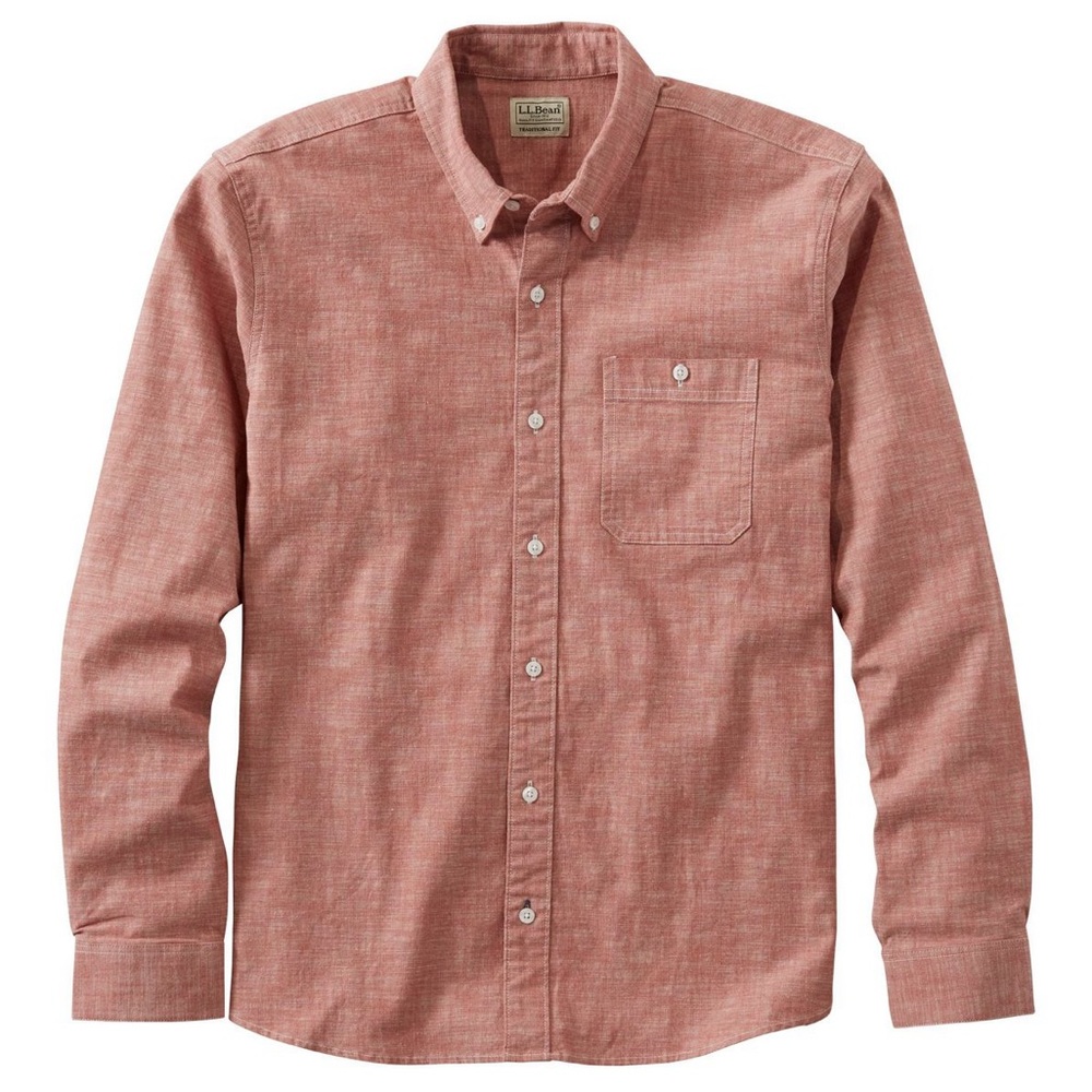 NWOT L.L. Bean Men's Comfort Stretch Chambray Shirt